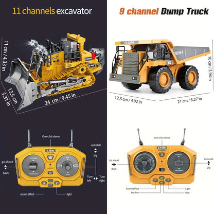 Remote Control Excavator Toy, Rc Controlled 1 Box Remote Controlled Vehicle Construction Vehicle Toy with Light & Sound, Birthday Gift for Boys, Classic & Novelty Toys