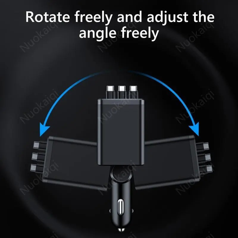 Ultimate Power Station for Phone, Pad & Laptop,Car Charger: Starry Led,1-Click Galaxy Projector,Tangle-Free Retractable Cables & Super Fast Charge,Pd20W,Usb-A 65W,All 120W Max,Power Hub