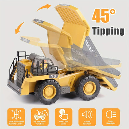 Remote Control Excavator Toy, Rc Controlled 1 Box Remote Controlled Vehicle Construction Vehicle Toy with Light & Sound, Birthday Gift for Boys, Classic & Novelty Toys