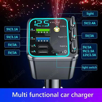 Ultimate Power Station for Phone, Pad & Laptop,Car Charger: Starry Led,1-Click Galaxy Projector,Tangle-Free Retractable Cables & Super Fast Charge,Pd20W,Usb-A 65W,All 120W Max,Power Hub